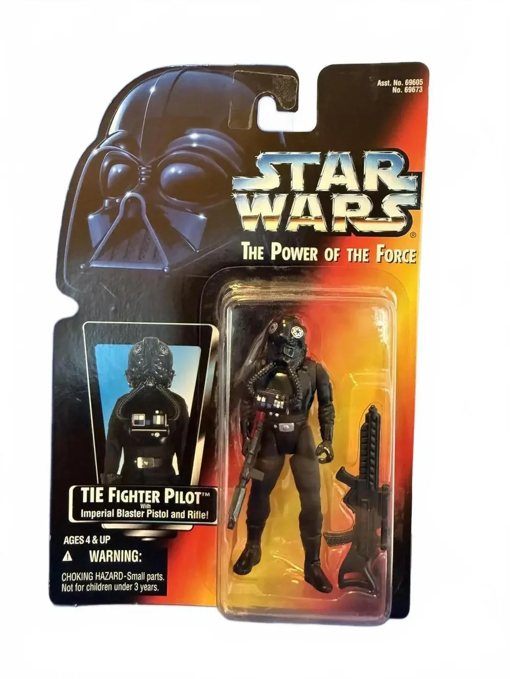 1995 Star Wars POTF Red Card Tie Fighter Pilot Kenner Figure #69673